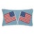 Double American Flags Hook Pillow, 22 x 12" For Sale