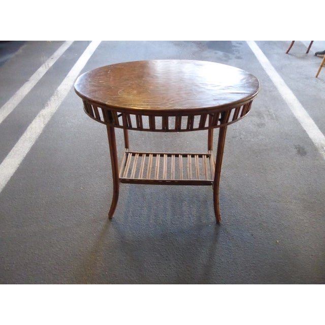 1920s 1920's Sculptural Oval Rattan Center Table For Sale - Image 5 of 9