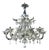 Romantic Transparent Murano Glass Chandelier with White Floral Elements by Simoeng for Simoeng For Sale