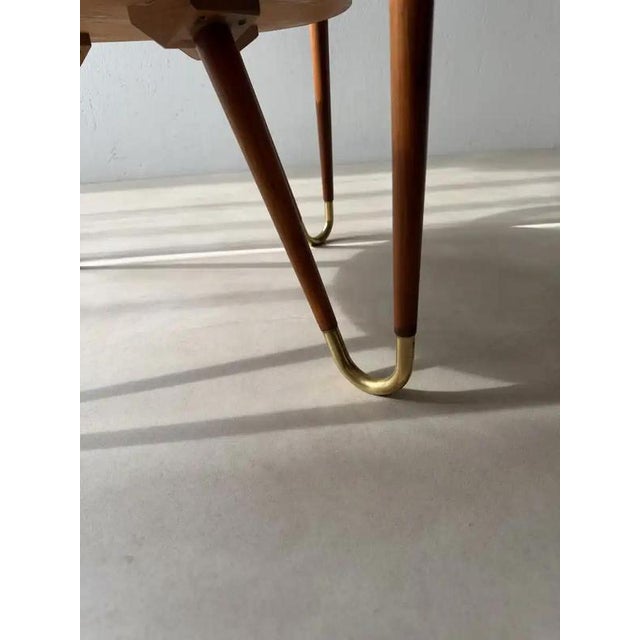 Brown Round Walnut Coffee Table with Glass by Ilse Möbel For Sale - Image 8 of 15