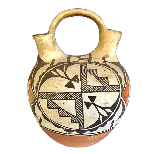 Native American Native American Acoma Pueblo Dual-Spout Wedding Vessel For Sale - Image 3 of 7
