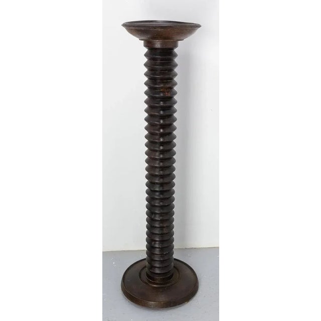 1960s Mid-Century French Pedestal in White Wood in the style of Dudouyt, 1960s For Sale - Image 5 of 11