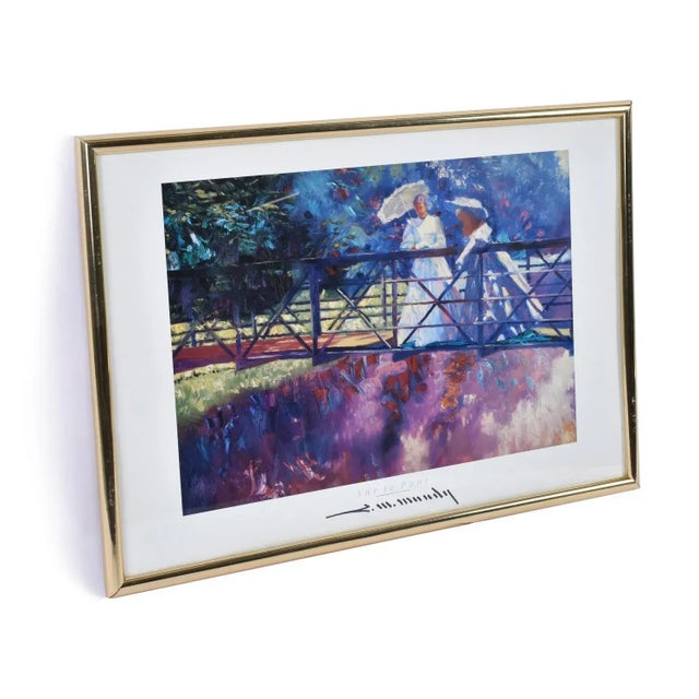Claude Monet Water Lilies and Charles Mundy Framed Impressionist Prints - Set of 2 For Sale - Image 9 of 17