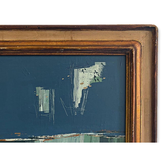 2020s “River Moss" Abstract Art in Antique Frame, Transitional Living Room Art by JTS For Sale - Image 5 of 11