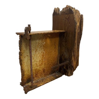 Vintage Mid-Century Modern Steel Beam and Driftwood Sculpture - Circa 1950’s For Sale
