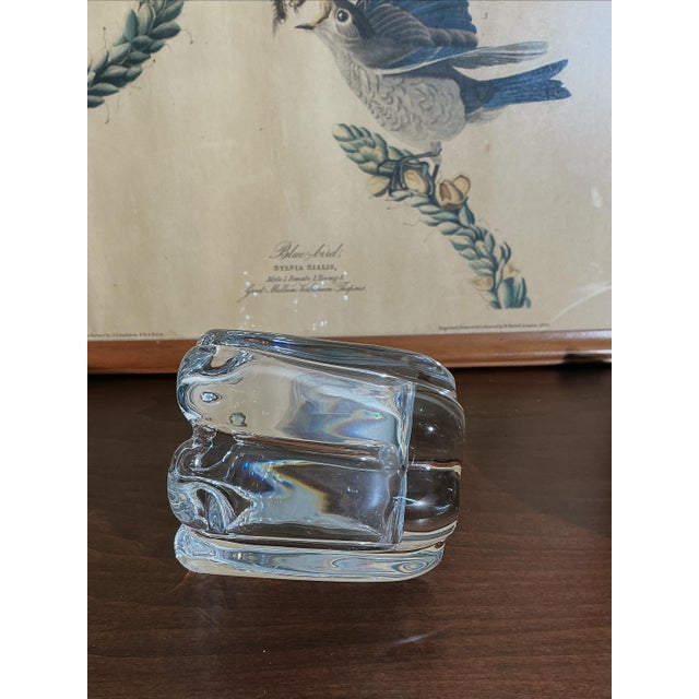 Glass 20th Century Signed Orrefors Swedish Crystal Sculptural Votive Candle Holder, Mid-Century Modern For Sale - Image 7 of 8