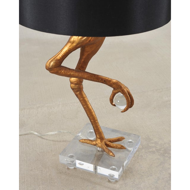 Gilt Resin and Lucite Ibis Table Lamps by Cyan Design - a Pair For Sale - Image 12 of 18