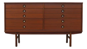 Mid-Century Modern 6-Drawer Walnut Dresser by United Furniture | Refinished Credenza, Circa 1960s