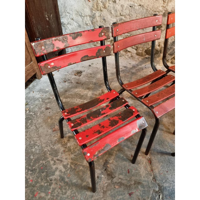 Metal Vintage French Metal Bistro Chairs, 1970s, Set of 8 For Sale - Image 7 of 18