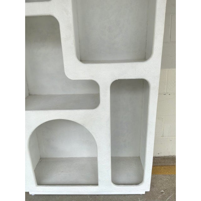 Modern Textured White Bookcase For Sale In Atlanta - Image 6 of 6