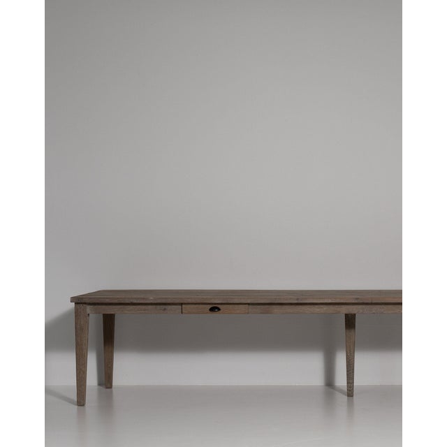 Gray Late 20th Century France Weathered Grey Metal Long Metal-Legged Bench Table For Sale - Image 8 of 11