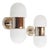 Vintage Chrome and Opaline Glass Wall Lamps by Rolf Kruger, 1970s, Set of 2 For Sale