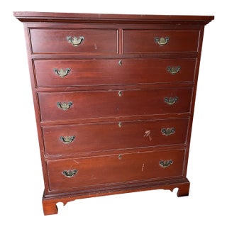 Late 20th Century Craftique Chippendale-Style Mahogany Tallboy For Sale