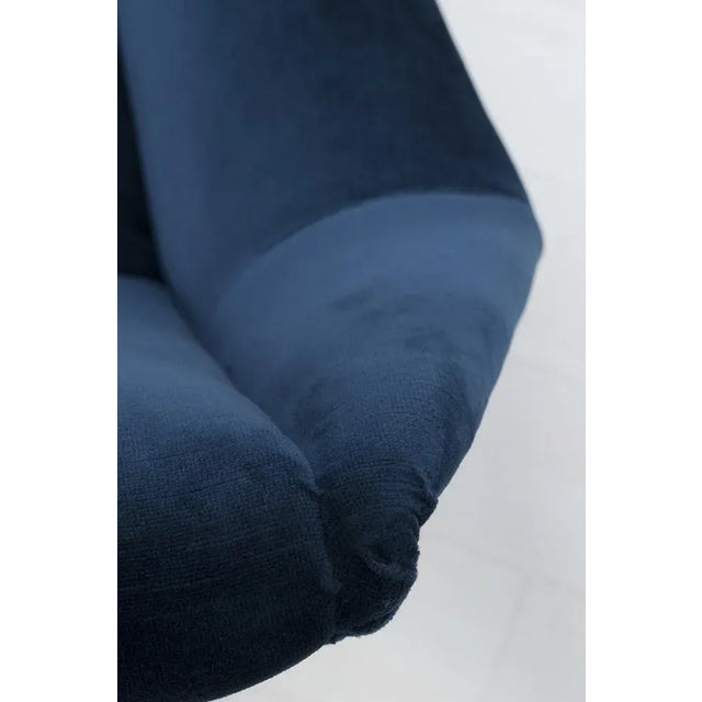 Metal Italian Dark Blue Armchair For Sale - Image 7 of 9