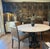 French-Country Dining Chairs in Peter Fasono Linen Upholstery and Stained Caning For Sale - Image 9 of 13