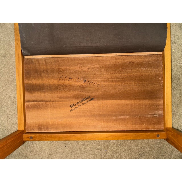 Brown Mid-Century Modern Danish Teak & Canvas Magazine Sling Side Table by BL-Møbler For Sale - Image 8 of 12
