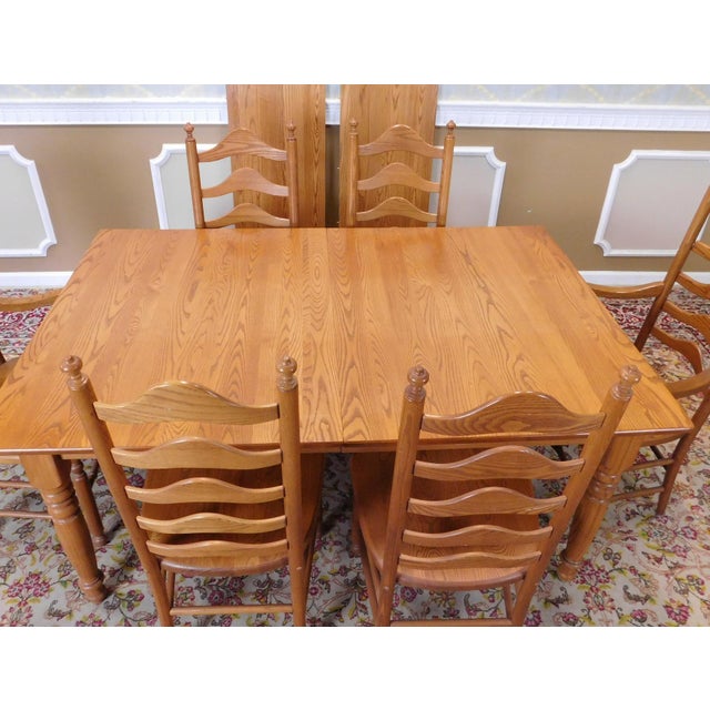 S. Bent Bros. Solid Oak Dining Set ~ Kitchen Table & 6 ...