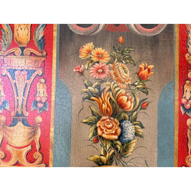 2010s Theodore Alexander Hand Painted Original Painting on Large Panel 33"x76" Tall For Sale - Image 5 of 7