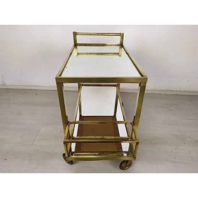 Gold Art Deco Modern Trolley by Jacques Adnet For Sale - Image 8 of 18