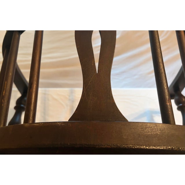 Wood Antique 1920 Windsor Fiddleback Chair For Sale - Image 7 of 10