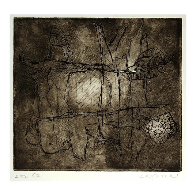 Vintage Late 20th Century Abstract Eching For Sale