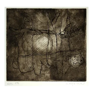 Vintage Late 20th Century Abstract Eching