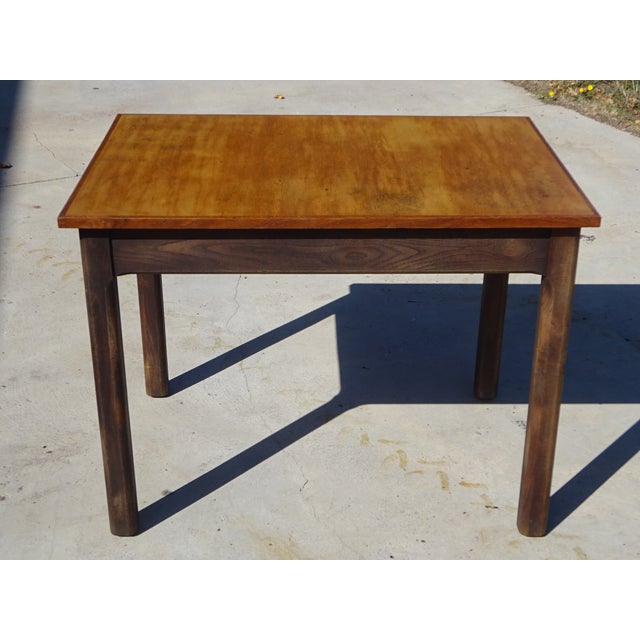 Wood Rectangular Oak and Veneer Worktable, 1960s For Sale - Image 7 of 18