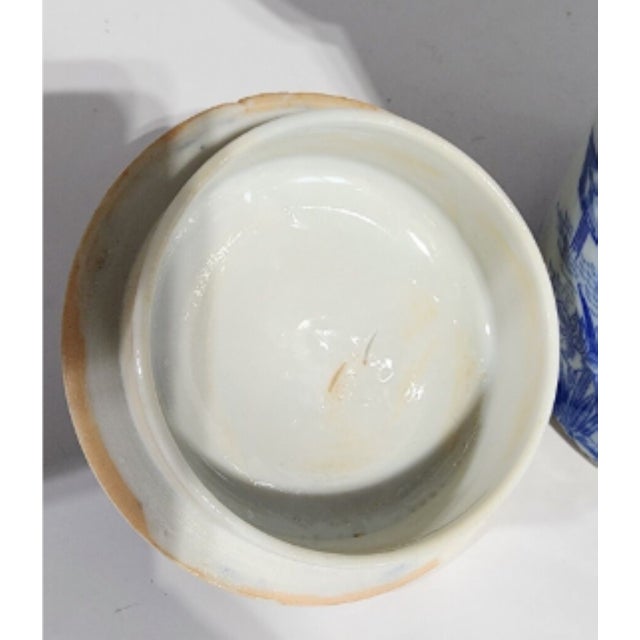 Antique Blue and White Porcelain Chinoiserie Japanese Hot Water Pitcher For Sale - Image 6 of 12