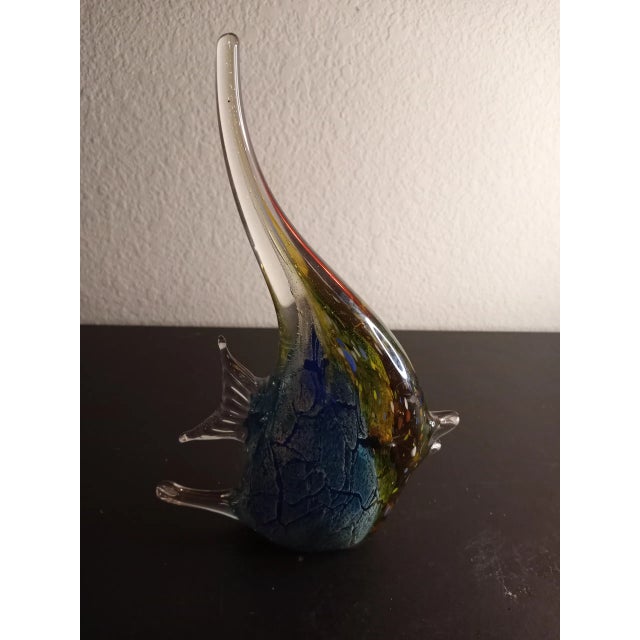 Glass Murano Style Millefiore Art Glass Fish Figurine For Sale - Image 7 of 8