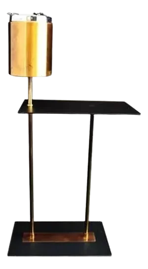Modernist Copper Ashtray with Shelf, 1960s