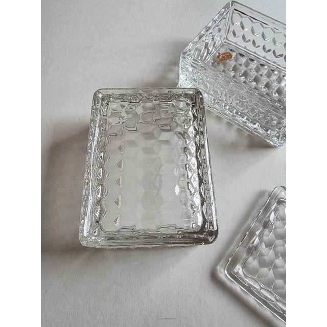 Mid-Century Modern Pair of Fostoria Glass Boxes For Sale - Image 3 of 6