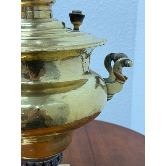 Traditional Russian Brass Samovar, Antique For Sale - Image 3 of 12