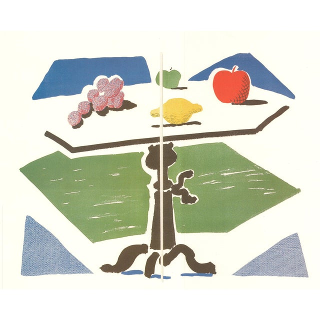 Artist: David Hockney Title: Apple, Grapes, Lemon on a Table Year: 1989 Signed: No Medium: Offset Lithograph Paper Size:...