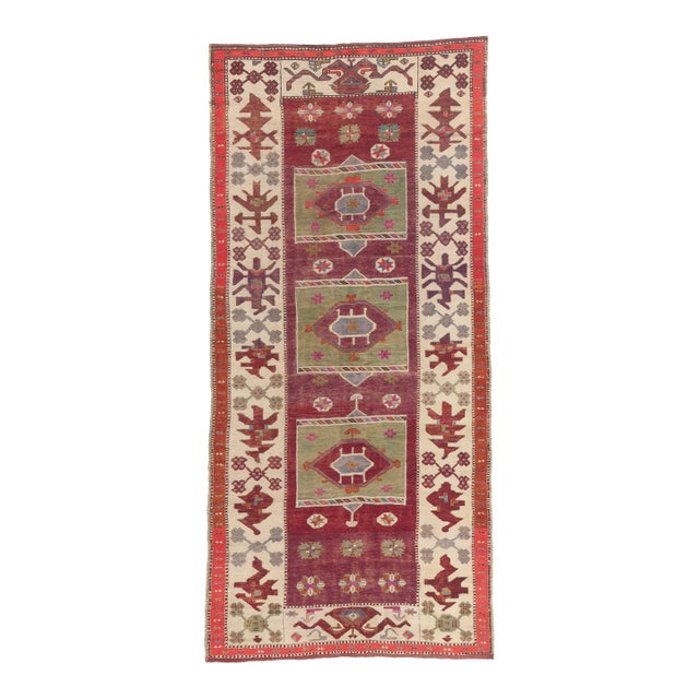 Vintage Turkish Oushak Rug, 05'04 X 11'04 For Sale
