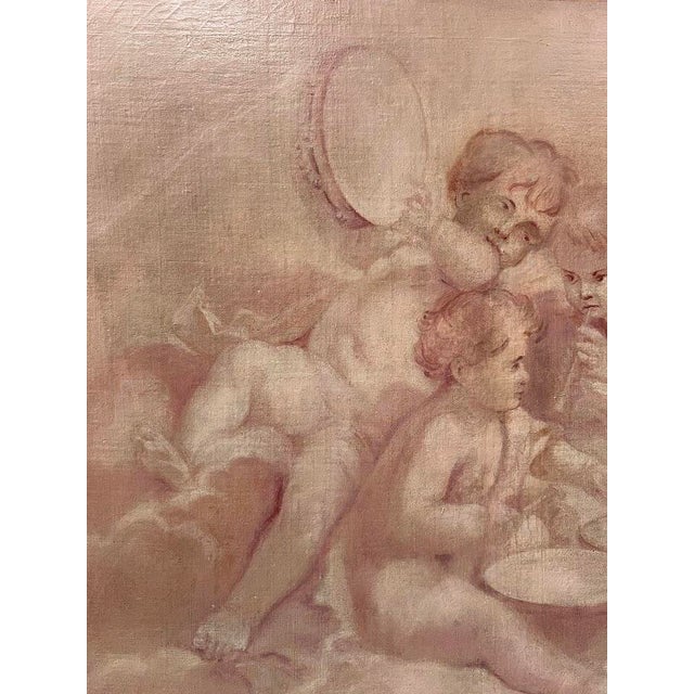 Putti, 19th Century, Oil Paintings on Canvas, Set of 2 For Sale - Image 18 of 18