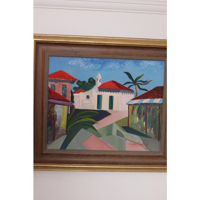 Mid-Century Modern Gösta Sigfrid, City View, 1960s, Oil on Canvas, Framed For Sale - Image 3 of 18
