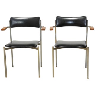 Frederic Weinberg Mid-Century Steel Armchairs - a Pair For Sale