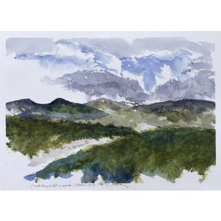 Front Range at 3 PM by Timothy J. Standring | Watercolor on paper of a mountain landscape For Sale