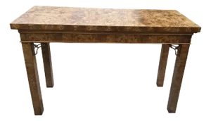 Vintage Burlwood Console Table