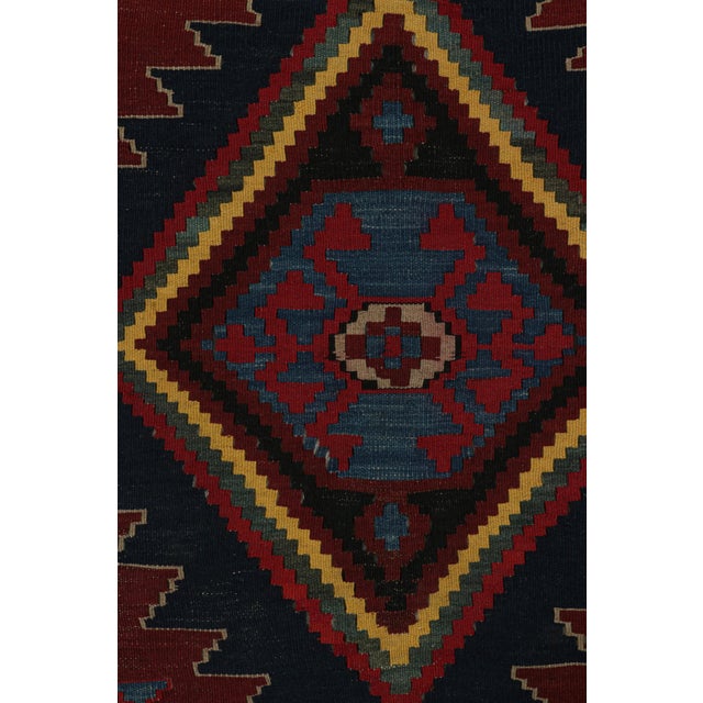 1950s Vintage Tribal Kilim Rug in Red With Polychromatic Patterns by Rug & Kilim For Sale In New York - Image 6 of 7