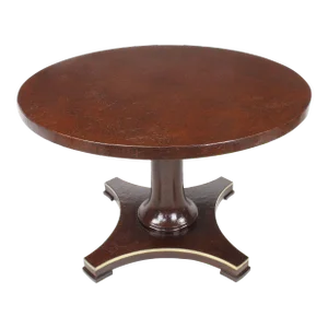Baker Furniture Pedestal Games Table with Craquelure Finish