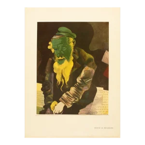 1940s After Marc Chagall, "The Old Rabbi" First Edition Period Swiss Offset Lithograph
