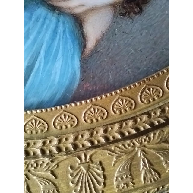Antique Louis XVI French Miniature in Bronze After E. Vigee Lebrun for Belle Epoque, 1880 For Sale - Image 6 of 14