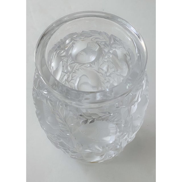 Antique Rene Lalique 1939 Design Bagatelle Vase of High Relief Sparrows in Foliage For Sale In Houston - Image 6 of 11
