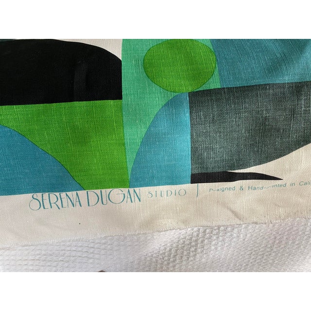 Mid-Century Modern Serena Dugan Condesa Fabric in Peacock / Lime- 6 Yards For Sale - Image 3 of 5