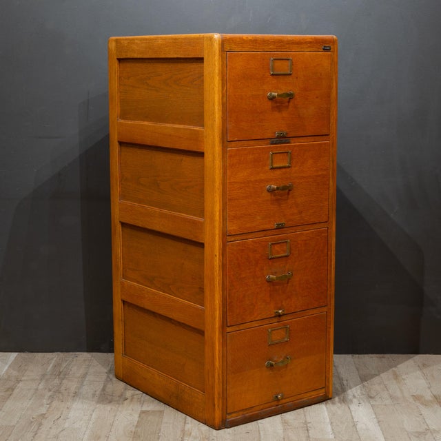 Industrial Library Bureau Makers Oak File Cabinet c.1928 For Sale - Image 3 of 11