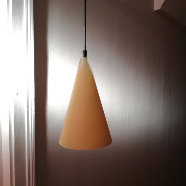 Dimensions ø16 x h30 cm (excluding cord) - conical pendant light in yellow tinted glass - standard e14 socket - minimalist...