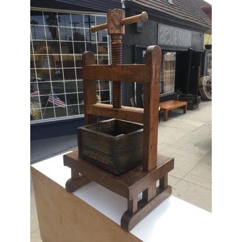 Antique Sculptural Solid Wood Wine Press For Sale - Image 4 of 16