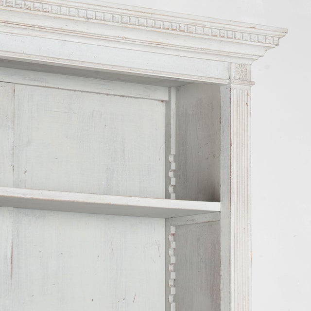 Late 19th Century 19th Century Swedish Gray Painted Pine Bookcase Display Cabinet For Sale - Image 5 of 10