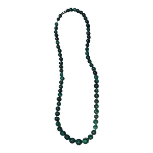 Vintage Hand Strung Solid Malachite Necklace 22"